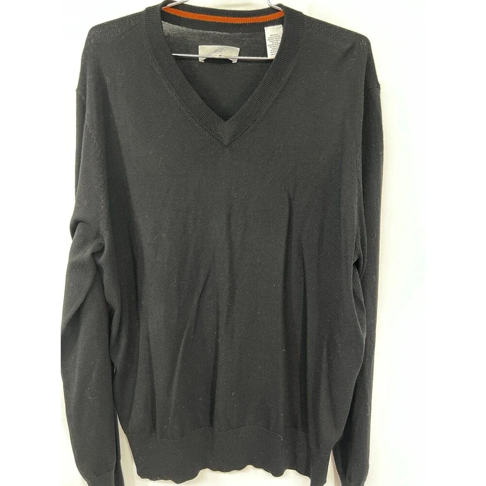 Men’s Jack Spade Bleecker Street New York Pullover Sweater Size XL black wool